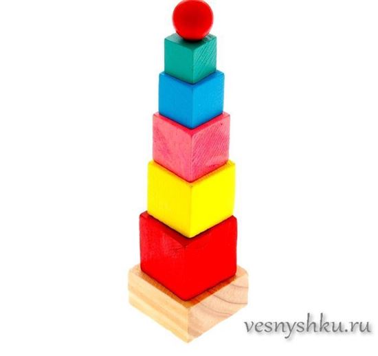 Деревянная пирамидка "Учим цвета" 