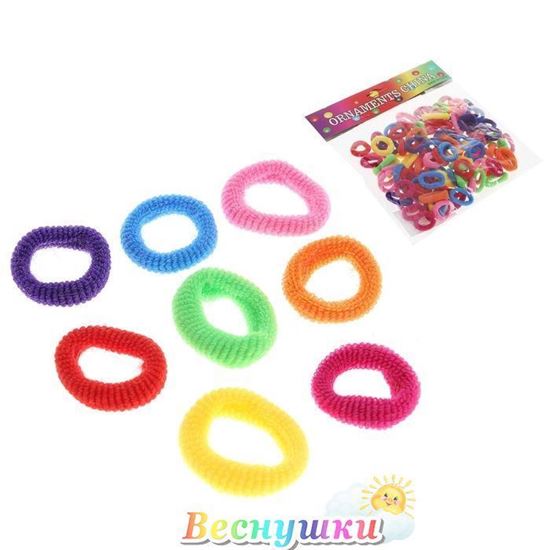Резинки для волос "Махрушка" (набор 100 шт.) разноцветные